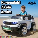 Fenomen Beyaz Uzaktan Kumandalı 4X4 12 Volt Çift Kişilik Akülü Araba - Rc Jeep 4X4 Akülü Araba