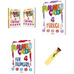 Fenomen Çocuk 4. Sınıf Matematik - Türkçe - Fen Bilimleri 4'lü Set + Fosforlu Kalem