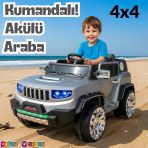 Fenomen Gri Uzaktan Kumandalı 4X4 12 Volt Çift Kişilik Akülü Araba - Rc Jeep 4X4 Akülü Araba