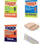 Fenomen Yayıncılık 8. Sınıf LGS 2018-2024 Türkçe Çıkmış Sorular ve İkiz Soruları - Matematik Çıkmış Sorular ve İkiz Soruları 3'lü Set + Telefon Tutucu - Çözüm Ayracı