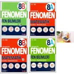 Fenomen Yayınları 8A +8B MATEMATİK VE FEN BİLİMLERİ SORU BANKALARI SET 4 KİTAP PRİZ TUTUCU VE DENEME HEDİYE 2026 LGS