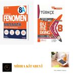Fenomen Yayınları 8A matematik soru bankası ve günay yayınları bumerang serisi 8.sınıf Türkçe etkinlikli soru bankası seti (priz telefon tutucu hediye)