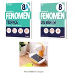 Fenomen Yayınları 8A Türkçe Soru Bankası ve fenomen dil bilgisi soru bankası seti (priz telefon tutucu hediye)