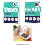 Fenomen Yayınları 8A Türkçe ve 8B paragraf soru bankası seti (priz telefon tutucu hediye)