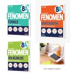 Fenomen Yayınları 8A Türkçe,8A Fen bilimleri,8A Matematik üçlü set (priz telefon tutucu hediye)