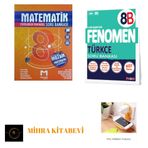 Fenomen Yayınları 8B Türkçe soru bankası ve mozaik yayınları 8.sınıf matematik soru bankası seti (priz telefon tutucu hediye)