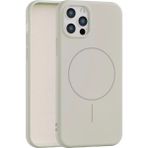 Fenza iPhone 12 Pro Uyumlu Içi Kadife Magsafe Wireless Şarz Özellikli Taş Renkli Telefon Kılıfı - Taş Rengi