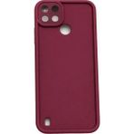 Fenza Realme C21Y ve Realme C25Y Uyumlu Bordo Renkli Mat Silikon Telefon Kılıfı
