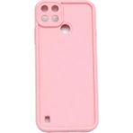 Fenza Realme C21Y ve Realme C25Y Uyumlu Pembe Renkli Mat Silikon Telefon Kılıfı