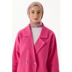 FENZA SCARF DİANA ÇİZGİ DESEN ŞEKER PEMBE PAMUKLU ŞAL