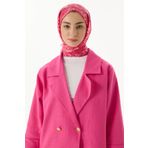 FENZA SCARF MİLA ETNİK KUTU DESEN ŞEKER PEMBE PAMUKLU ŞAL