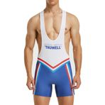 Feoya Bodysuit A-Beyaz Spor Leotard Halter Erkek Güreş Atlet
