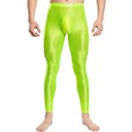 Feoya Clubwear Yeşil Parlak Metalik Erkek Uzun Tayt Pantalon