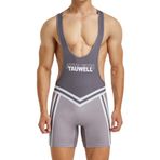 FEOYA Erkek Güreş Atletleri Rahat ve Nefes Alabilir Tek Parça Güreş Atlet Spor Salonu Kolsuz Boxer Külot Egzersiz Leotard Spor Bodysuit Aktif Antrenman Güreş Leotard Halter Tulumları, A-gri, M