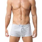 FEOYA Erkek Seksi Mayo Külot Düşük Bel Hızlı Kuruyan Mayo Kurulu Şort İpli Yaz Plaj Mayo Bikini Spor Yüzme Şort Boksörler Erkek Yüzme İç Çamaşırı, beyaz, XL
