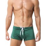 FEOYA Erkek Seksi Mayo Külot Düşük Bel Hızlı Kuruyan Mayo Kurulu Şort İpli Yaz Plaj Mayo Bikini Spor Yüzme Şort Boksörler Erkek Yüzme İç Çamaşırı, koyu yeşil, M