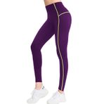 FEOYA Kadın uzun kollu tişört, yoga pantolonu, kışlık kalınlaştırılmış spor giyim seti, antrenman fitness kıyafeti, tayt spor kıyafeti, B-Eflatun, 32