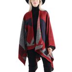Feoya Paşmina Wine Red Geometrik Desen Kadın Şal Atkı