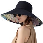 Feoya UV 01-Siyah Çift Taraflı Kadın Güneş Şapkası