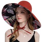 Feoya UV 02-Kırmızı Çift Taraflı Kadın Güneş Şapkası