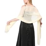 FEOYA Yumuşak Şifon Şal ve Sargılar Kadınlar için Abiye Şifon Eşarp Düğünler için Resmi İpeksi Şallar Uzun Akşam Düğün Atkılar Hafif Moda Atkılar Şal Sarar, sarı 2, One Size