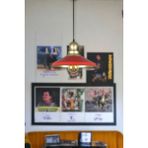 Fer Avize Açelya Modern Tasarım Cafe Mutfak Gold Başlık Metal Kırmızı Içi Gold Renk Tekli Avize (Ampulsüz) - 1