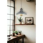 Fer Avize Açelya Modern Tasarım Cafe Mutfak Siyah Başlık Metal Antrasit Içi Gold Renk Tekli Avize (Ampulsüz) - 1