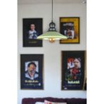 Fer Avize Açelya Modern Tasarım Cafe Mutfak Siyah Başlık Metal Yeşil Içi Gold Renk Tekli Avize (Ampulsüz) - Yeşil - Siyah - 1