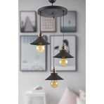 Fer Avize Alfa Modern Siyah Metal Sarkıt Cafe - Mutfak 3 lü Avize