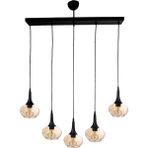 Fer Avize Belma Modern Avize Oturma Odası Yatak Odası Salon Cafe Iç Mekan - Bal - 5li Sıralı
