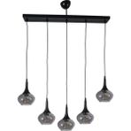 Fer Avize Belma Modern Avize Oturma Odası Yatak Odası Salon Cafe Iç Mekan - Füme - 5li Sıralı