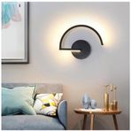 Fer Avize Beren Modern Tasarım Siyah Renk Gün Işığı Ledli Banyo - Mutfak - Salon Led Duvar Aplik