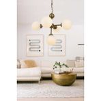 Fer Avize Bodrum Modern Retro Eskitme Kasa Beyaz Kapalı Camlı Beşli Avize