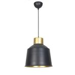 Fer Avize Bonita Modern Tasarım Eskitme Detaylı Siyah İçi Gold Renk Metal Cafe - Mutfak Tekli Avize
