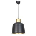 Fer Avize Bonita Modern Tasarım Eskitme Detaylı Siyah Içi Gold Renk Metal Tekli Avize - Siyah - Gold - 1