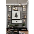 Fer Avize Çello Modern Lüks Tasarım Gold Renk Bal Camlı Tavan Yemek Masası Üstü -Salon 4 lü Avize