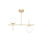 Fer Avize Çello Modern Tasarım Metal Eskitme Gold Renk Beyaz Camlı Yemek Masası Üstü -Salon 2 li Avize
