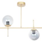 Fer Avize Çello Modern Tasarım Metal Eskitme Gold Renk Füme Camlı 2 Li Avize - Gold - Füme