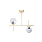 Fer Avize Çello Modern Tasarım Metal Eskitme Gold Renk Füme Camlı Yemek Masası Üstü -Salon 2 li Avize