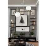 Fer Avize Çello Modern Tasarım - Metal Gold Renk Beyaz Camlı Yemek Masası Üstü -salon 2 Li Avize