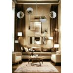 Fer Avize Çello Modern Tasarım Metal Gold Renk Cafe - Salon - Mutfak – Yatak odası – Led 4'lü avize