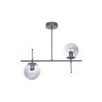Fer Avize Çello Modern Tasarım Metal Siyah Renk Füme Camlı Yemek Masası Üstü -Salon 2 li Avize