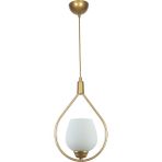 Fer Avize Deco 110 Modern Tasarım Salon - Mufak - Yatak Odası - Eskitme Renk Beyaz Camlı Sarkıt Tekli Avize - Eskitme Beyaz