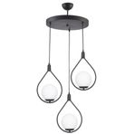 Fer Avize Deco Modern Tasarım Siyah Renk Beyaz Camlı Salon - Mutfak - Yatak Odası 3 Lü Avize