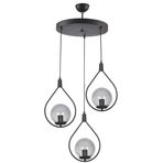 Fer Avize Deco Modern Tasarım Siyah Renk Füme Camlı Salon - Mutfak - Yatak Odası 3 Lü Avize