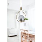 Fer Avize Deco Özel Tasarım Metal Cam Sarkıt Eskitme Renk Füme Cam Sarkıt Hol - Mutfak - Salon Tekli Avize