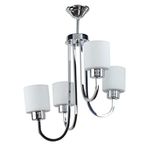 Fer Avize DURU MODERN KROM RENK BEYAZ CAMLI Salon - Mutfak - Yatak Odası 4 LÜ AVİZE