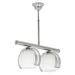 Fer Avize EVİN MODERN LÜKS TASARIM KROM RENK BEYAZ CAMLI Salon - Mutfak - Yatak Odası 2 Lİ AVİZE