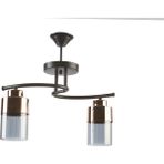 Fer Avize Felix özel tasarım spor modern rose gold detaylı füme camlı 2 li siyah avize