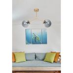 Fer Avize Focus Modern Tasarım Salon - Mutfak - Cafe - Hol - Yatak Odası Eskitme Renk Füme Camlı 2 Li Avize - Eskitme Füme